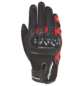 Manusi barbati Roadster vara piele/textil Ixon model RS Rise Air MS culoare: negru/rosu - degete tactile - Negru/rosu , XL (10/11)