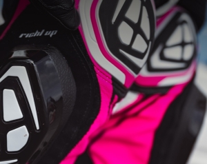 Pantaloni motociclete femei piele Racing Ixon vara model Vortex 3 LS culoare: negru/roz/alb - Negru/roz/alb , XS