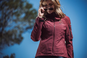 Geaca (jacheta) motociclete femei Touring/Adventure/Urban Ixon All season model Burning LS culoare: burgundy (visiniu) (geaca laminata; waterproof si pe exterior) - Burgundy (visiniu) , XL
