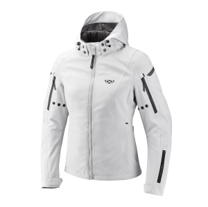 Geaca (jacheta) motociclete femei Touring/Adventure/Urban Ixon All season model Burning LS culoare: gri deschis (light grey) (geaca laminata; waterproof si pe exterior) - Gri lucios , XS