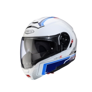 Casca modulabila (flip-up) Caberg model Levo X Elite O5 alb/albastru/rosu lucios Pinlock ready - lentila Pinlock inclusa (fibra de sticla) - Alb/albastru/rosu lucios , L (59/60cm)