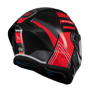Casca integrala MT Stinger 2 Tron B15 negru/rosu lucios - tip viziera: MT-V-28B - punctaj maxim SHARP Test – 5 stele - Negru/rosu lucios , L (59/60cm)