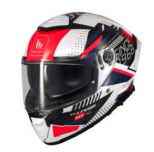 Casca integrala MT Thunder 4 SV Luminence A7 alb/rosu/albastru lucios (ochelari soare integrati) - tip viziera: MT-V-28B - Alb/rosu/albastru lucios , XXL (63/64cm)