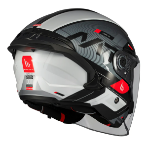 Casca open face motociclete MT Cosmo SV Silence B2 negru/gri lucios (ochelari soare integrati) - tip viziera: MT-V-37 - Negru/gri lucios , XS (53/54cm)
