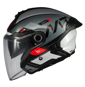 Casca open face motociclete MT Cosmo SV Silence B2 negru/gri lucios (ochelari soare integrati) - tip viziera: MT-V-37 - Negru/gri lucios , S (55/56cm)