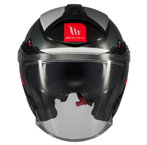 Casca open face motociclete MT Cosmo SV Silence B2 negru/gri lucios (ochelari soare integrati) - tip viziera: MT-V-37 - Negru/gri lucios , M (57/58cm)
