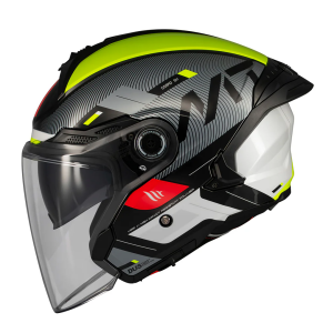 Casca open face motociclete MT Cosmo SV Silence B3 galben fluor lucios (ochelari soare integrati) - tip viziera: MT-V-37 - Galben fluor lucios , XS (53/54cm)