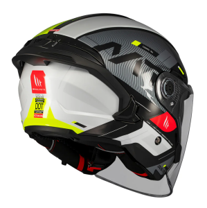 Casca open face motociclete MT Cosmo SV Silence B3 galben fluor lucios (ochelari soare integrati) - tip viziera: MT-V-37 - Galben fluor lucios , S (55/56cm)