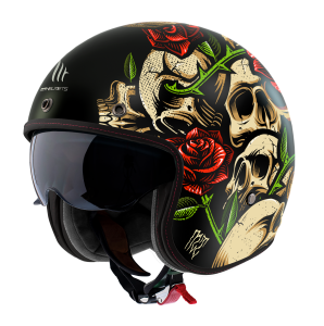 Casca open face motociclete MT Le Mans 2 S SV Breakout B9 rosu lucios (ochelari soare integrati) - omologare noua ECE 22.06 - Rosu lucios , L (59/60cm)