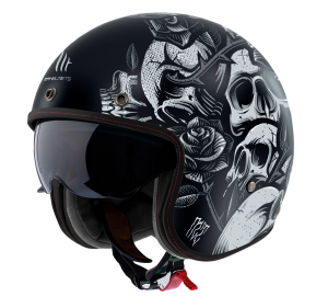 Casca open face motociclete MT Le Mans 2 S SV Breakout B2 negru mat (ochelari soare integrati) - omologare noua ECE 22.06 - Negru mat , XS (53/54cm)