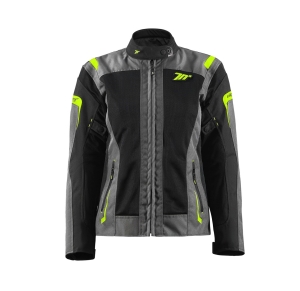 Geaca (jacheta) motociclete femei Touring Seventy vara model SD-JT68 Sahara culoare: gri/galben fluor - Gri/galben fluor , M