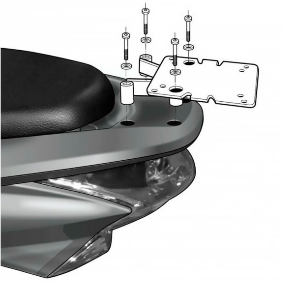 Portbagaj metalic spate Honda PCX 125 A ABS (19-21) - PCX 125 WW EX2 (10-16) - PCX 150 WW (12-18) 4T LC 125-150cc - (culoare: negru), 2