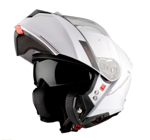 Casca modulabila MT Genesis SV A0 alb lucios Pinlock ready - omologare noua ECE 22.06 - tip viziera: MT-V-25 - Alb lucios , L (59/60cm)