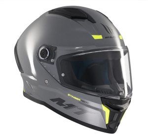 Casca integrala MT Stinger 2 A12 gri lucios - tip viziera: MT-V-28B – punctaj maxim SHARP Test – 5 stele - Gri lucios , S (55/56cm)