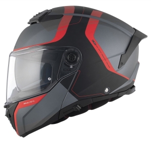 Casca modulabila MT Atom 2 SV Emalla B15 gri/rosu mat (ochelari soare integrati) Pinlock Ready - tip viziera: MT-V-35 - Gri/rosu mat , XS (53/54cm)