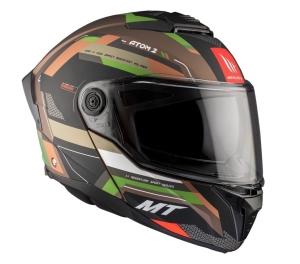 Casca modulabila MT Atom 2 SV Bast A6 military (maro/verde mat) (ochelari soare integrati) Pinlock Ready - tip viziera: MT-V-35 - Military (maro/verde mat) , XL (61/62cm)