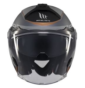 Casca open face motociclete MT Cosmo SV Cruiser C2 gri mat (ochelari soare integrati) - tip viziera: MT-V-37 - Gri mat , S (55/56cm)