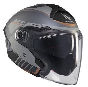 Casca open face motociclete MT Cosmo SV Cruiser C2 gri mat (ochelari soare integrati) - tip viziera: MT-V-37 - Gri mat , M (57/58cm)