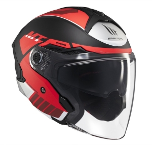 Casca open face motociclete MT Cosmo SV Cruiser B5 rosu mat (ochelari soare integrati) - tip viziera: MT-V-37 - Rosu mat , L (59/60cm)