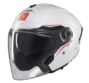 Casca open face motociclete MT Cosmo SV A0 alb lucios (ochelari soare integrati) - tip viziera: MT-V-37 - Alb lucios , M (57/58cm)