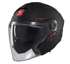 Casca open face motociclete MT Cosmo SV A1 negru mat (ochelari soare integrati) - tip viziera: MT-V-37 - Negru mat , S (55/56cm)