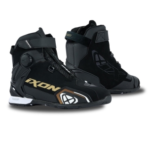 Ghete moto Roadster femei All Season Ixon model Bull 2 WP LS culoare: negru/alb/auriu (100% waterproof) - Negru/alb/auriu , 41