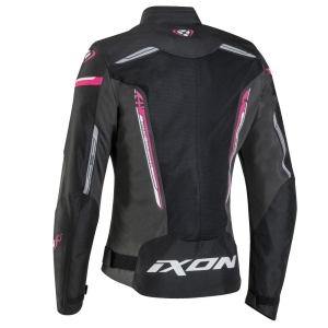 Geaca (jacheta) motociclete femei Racing/Roadster Ixon vara model Striker AIR WPL LS culoare: negru/fuchsia (roz) - Negru/fuchsia (roz) , M