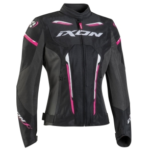 Geaca (jacheta) motociclete femei Racing/Roadster Ixon vara model Striker AIR WPL LS culoare: negru/fuchsia (roz) - Negru/fuchsia (roz) , XXL