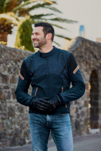 Geaca (jacheta) motociclete barbati Urban/Heritage Ixon mid-season model Striker Retro WP MS culoare: negru/navy/maro - Negru/navy/maro , M