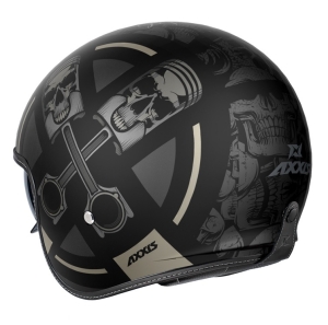Casca Axxis model Hornet S SV Skulls Illustrated B1 negru mat (ochelari soare integrati) - omologare noua ECE 22.06 - Negru mat , M (57/58cm)