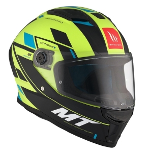 Casca integrala MT Stinger 2 Zivze C3 galben fluor mat - tip viziera: MT-V-28B - punctaj maxim SHARP Test – 5 stele - Galben fluor mat , XS (53/54cm)