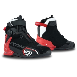 Ghete moto Roadster barbati All Season Ixon model Bull 2 WP MS culoare: negru/alb/rosu (100% waterproof) - Negru/alb/rosu , 47