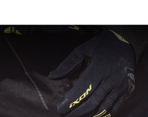 Manusi barbati Roadster vara textil/piele Ixon model MIG 2 MS culoare: negru/galben - degete tactile - Negru/galben , L (9/10)