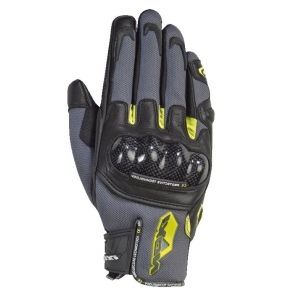 Manusi barbati Roadster vara piele/textil Ixon model RS Rise Air MS culoare: gri/negru/galben - degete tactile - Gri/negru/galben , XL (10/11)