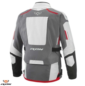 Geaca (jacheta) motociclete barbati Touring/Adventure Ixon All season model Midgard MS culoare: gri/negru/rosu - Gri/negru/rosu , 4XL