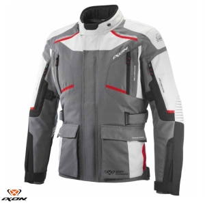 Geaca (jacheta) motociclete barbati Touring/Adventure Ixon All season model Midgard MS culoare: gri/negru/rosu - Gri/negru/rosu , XXL