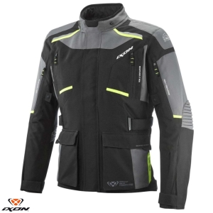 Geaca (jacheta) motociclete barbati Touring/Adventure Ixon All season model Midgard MS culoare: negru/gri/galben - Negru/gri/galben , 4XL