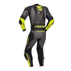 Costum (combinezon) motociclete barbati piele Ixon vara model Vendetta Evo MS culoare: negru/antracit/galben - Negru/antracit/galben , XL