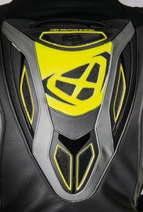 Costum (combinezon) motociclete barbati piele Ixon vara model Vendetta Evo MS culoare: negru/antracit/galben - Negru/antracit/galben , M