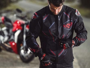 Geaca (jacheta) motociclete barbati Racing/Roadster Ixon vara model Demoniak MS culoare: negru/rosu - Negru/rosu , XS