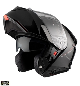 Casca modulabila MT Genesis SV A1 negru lucios Pinlock ready - omologare noua ECE 22.06 - tip viziera: MT-V-25 - Negru lucios , S (55/56cm)