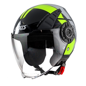 Casca Axxis model Metro Cool B3 galben fluor mat (open face) - tip viziera: MT-V-26B - Galben fluor mat , S (55/56cm)