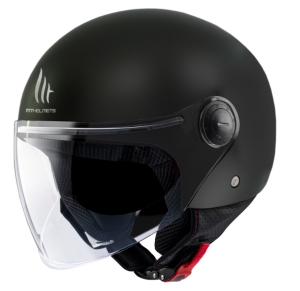 Casca open face motociclete MT Street S A1 negru mat - omologare noua ECE 22.06 - Negru mat , S (55/56cm)