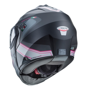 Casca modulabila (flip-up) Caberg model Duke X SV Tour G5 negru/fuchsia (roz)/antracit mat Pinlock ready - lentila Pinlock inclusa - Negru/fuchsia/antracit mat , XS (53/54cm)