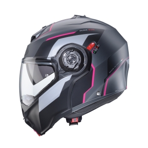 Casca modulabila (flip-up) Caberg model Duke Evo Move M1 SV gun metal (titanium)/negru/fuchsia (roz) mat Pinlock ready – lentila Pinlock inclusa - Titanium/negru/fuchsia , S (55/56cm)