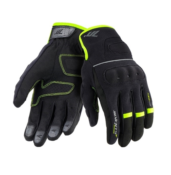 Manusi barbati Urban vara Seventy model SD-C54 negru/galben - degete tactile - Negru/galben fluor , L (9 cm)