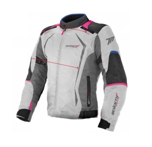 Geaca (jacheta) motociclete femei Racing Seventy vara/iarna model SD-JR49 culoare: gri/albastru/roz - Gri/albastru/roz , L