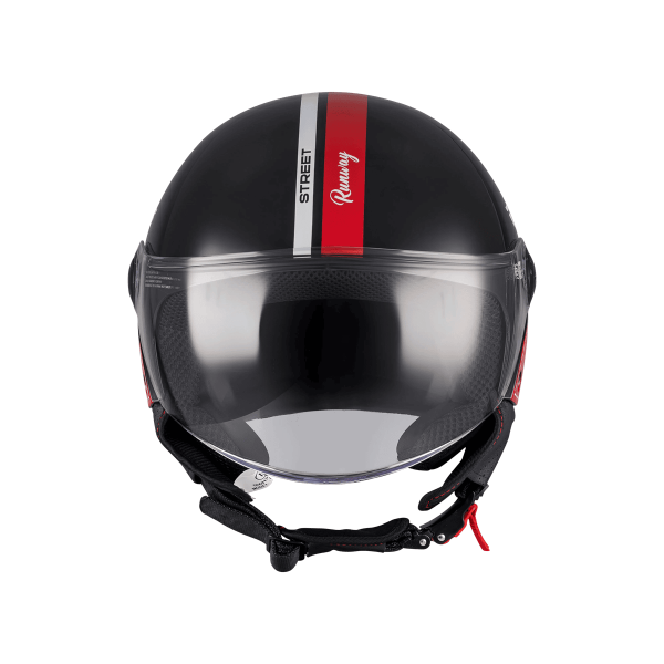 Casca open face motociclete MT Street S Runway B5 negru/rosu lucios - omologare noua ECE 22.06 - tip viziera: MT-V-15B - M (57/58cm), 2