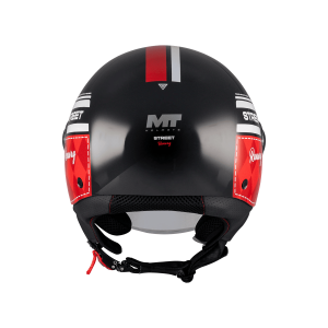Casca open face motociclete MT Street S Runway B5 negru/rosu lucios - omologare noua ECE 22.06 - tip viziera: MT-V-15B - XL (61/62cm)