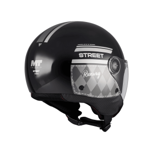 Casca open face motociclete MT Street S Runway B2 negru/gri lucios - omologare noua ECE 22.06 - tip viziera: MT-V-15B - XS (53/54cm), 4